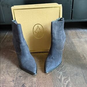 Ash Dark Gray Suede Ankle Boots